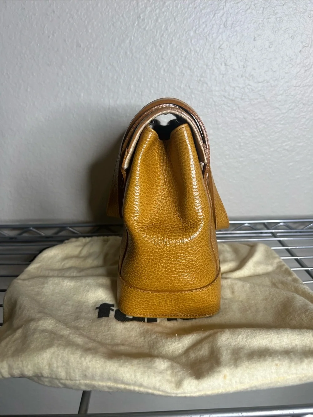 Furla Classic Pebbled Leather Shoulder Bag in Cognac - Picture 3 of 9